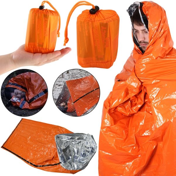 Emergency Sleeping Bag Emergency Sleeping Bag Reusable Waterproof Rescue Thermal Bag, Foil Sleeping Bag for Extreme Conditions
