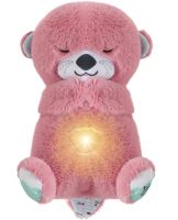 Светящаяся дышащая Выдра Fisher Price FXC66 30 см с дыханием для сна детей, мягкая плюшевая игрушка музыкальный ночник от батареек Розовая