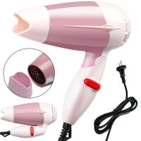 Folding travel hair Dryer PRO BaByliss Coco 1000w for styling and drying hair with a collapsible handle, a concentrator nozzle and a thermostat Pink