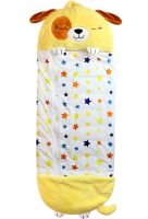 Спальный мешок с подушкой для детей Happy Nappers Собачка 3 в 1 детский спальник 130Х50 см кокон трансформер, подушка игрушка на молнии желтый