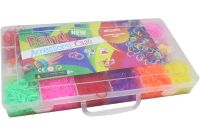 Набор резинок для плетения браслетов Band Accessory Case NR-2 комплект с крючком и держателем для рукоделия и творчества 1500 штук в кейсе от 3-х лет