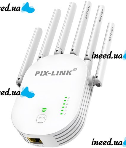Беспроводной WI-FI репитер Repeater Pix-Link LV-WR60T усилитель сигнала до 300 Мбит с WLAN ретранслятор расширитель диапазона вай фай роутера 6 антенн