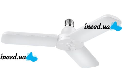 Светодиодная складная лампа Fan Blade Led 45W с цоколем E27 аккумуляторный раскладной тройной фонарь трансформер на три лопасти 220V Холодный белый