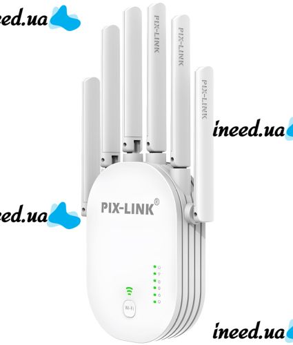 Беспроводной WI-FI репитер Repeater Pix-Link LV-WR60T усилитель сигнала до 300 Мбит с WLAN ретранслятор расширитель диапазона вай фай роутера 6 антенн