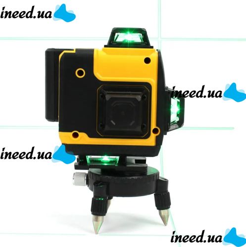 Лазерный уровень DeWalt DCLE34031N 4D 16-линейный зеленый луч на 2 аккумулятора, нивелир для измерения пересечения линий на 360 со штативом в кейсе