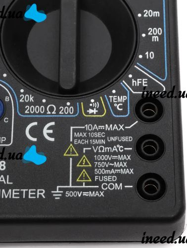Цифровой мультиметр вольтметр амперметр Digital DT-838 автоматический ручной тестер силы тока, напряжения и сопротивления с дисплеем DT838