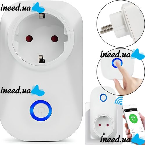 Умная WiFi розетка WiFi Smart Socket Plug SA-14 10A 100-240V с дистанционным управлением с телефона, Смарт розетка с Wi-Fi подключением в розетку
