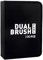 Набор акварельных маркеров-линеров для рисования Dual Brush 100 шт комплект двухсторонних скетч маркеров кистей на водной основе в пенале 100 цветов