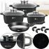 Кухонный набор посуды Bellmax Cookware Set BM-132 3 казана и сковорода для приготовления еды , Кастрюли с крышками и гранитным покрытием 9 предметов