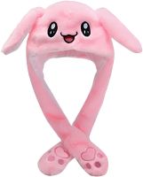 Светящаяся Зверошапка Bambi, Pikachu ZB-15 с длинными двигающимися ушками и светодиодной LED подсветкой, детский карнавальный головной убор игрушка ZB-16