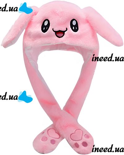 Светящаяся Зверошапка Bambi, Pikachu ZB-15 с длинными двигающимися ушками и светодиодной LED подсветкой, детский карнавальный головной убор игрушка ZB-16