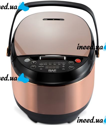 ACKILISS ACL0100 5-Liter Electric Multicooker with 10 Programs, 900W, Steamer and Air Fryer, LED Display, Timer, and Non-Stick Coating