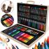 Art set for creativity A-Toys 220 items in a wooden suitcase, a children's set of markers and pencils in a case for drawing Art Set