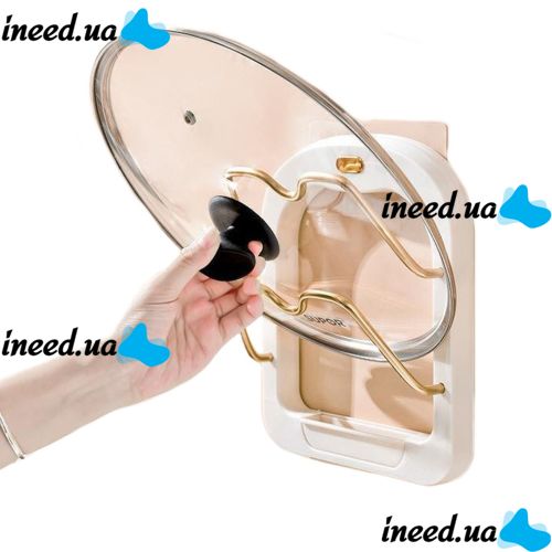 Настенный держатель для крышек Kitchen Pot Cover Rack, Подставка органайзер сушилка для 2 крышек кастрюль на стену, Навесной стеллаж для крышек