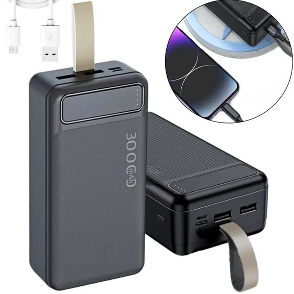 Портативное зарядное устройство Power Bank Awei P7K 30000 mAh Повербанк, Портативный внешний аккумулятор батарея с индикатором и кабелем для телефона