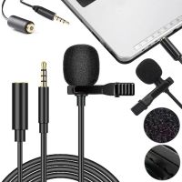 Microphone Lapel for Lavalier Micro Phone JH-043-A 3.5AUX Wired Chest Lapel with Clip Clip and Headphone Jack Black