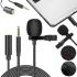 Microphone Lapel for Lavalier Micro Phone JH-043-A 3.5AUX Wired Chest Lapel with Clip Clip and Headphone Jack Black