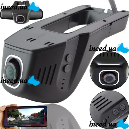 Автомобильный видеорегистратор UKC DVR D9 Wi-Fi HD 1080p на лобовое стекло, Авторегистратор H7 с управлением от телефона в салон машины Черный