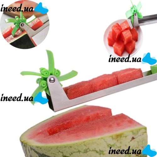 Нож слайсер для нарезки арбуза и дыни Sunroz Watermelon Slicer, Кухонное приспособление для резки кубиками фруктов в форме мельницы, Арбузорезка