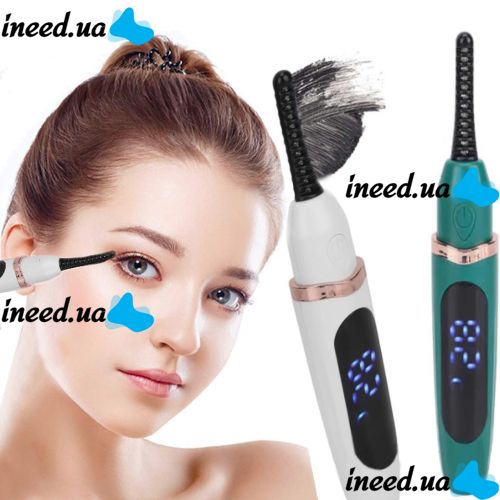 Аккумуляторные щипцы для горячей завивки ресниц Eyelash Curler XL-271, с подогревом, Электрическая кисточка плойка с дисплеем зарядка через USB