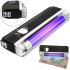 UV Portable Handheld Currency Detector DL01 DL-01, Pocket Detector for Verifying the Authenticity of Banknotes and Banknotes with a Flashlight Black