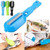 Нож скребок для чистки чешуи рыбы Fish Scales Wiper Cleaning, Ручная рыбочистка с контейнером, Ручной прибор для чистки рыбы с ножем для потрошения