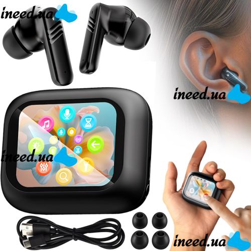 Беспроводные Bluetooth наушники Digital Display Headset ANC LX-10 вакуумные вкладыши с сенсорным LED дисплеем TWS гарнитура в кейсе LX10 Earbuds