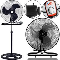 Domotec MS-1622 2 in 1 Floor Table Fan with Iron Blades 44 cm stand fan Timer 17" 60W Domotec Transformer with Height Adjustment