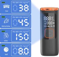 Автомобильный компрессор Car Air Pump ATJ-6988 аккумуляторный автокомпрессор с ЖК монитором, портативный насос для шин автомобиля и велосипеда