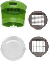 Ручной пресс измельчитель чеснока Garlic Chopper кухонная чеснокодавка для мелких продуктов, чесночница со съемным контейнером и насадками Зеленая