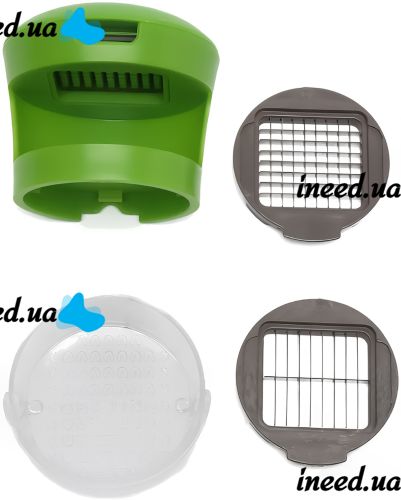 Ручной пресс измельчитель чеснока Garlic Chopper кухонная чеснокодавка для мелких продуктов, чесночница со съемным контейнером и насадками Зеленая