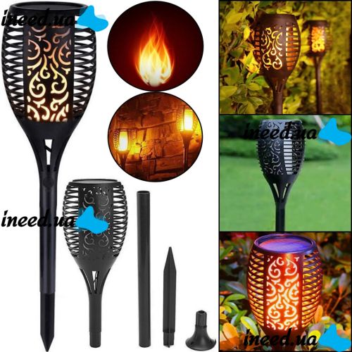 Садовый фонарь с эффектом пламени Solar Flame Led Light XF-6017 52 см водонепроницаемый уличный LED светильник факел на солнечной батарее XF6017