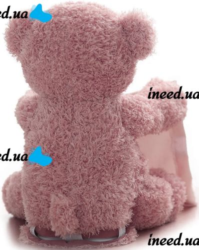 Мягкая детская игрушка Peekaboo Bear плюшевый мишка 33 см музыкальный интерактивный играющий в прятки говорящий медведь от 6 месяцев Пикабу Розовый
