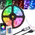 Світлодіодна USB стрічка 5 м з пультом Rope-Lights SMD5050 IP65 різнокольорова неонова гнучка c RGB контролером у силіконі Чорна SMD-5050 5м