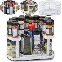 Спецовница Spice Spinner Organizer ZB-918 двухуровневый поворотный органайзер полка для хранения специй, подставка стеллаж для приправ и соусов