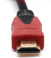 Посилений кабель Hdmi to Hdmi 15м 1080p в обмотці, кабель-подовжувач HDMI-HDMI 15m 15 m 15 м 15 м для монітора і телевізора в обплетенні Чорно Червоний