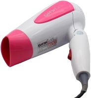 Складной дорожный фен Gemei GM-1756 Pink портативный для укладки и сушки волос со сборной ручкой, насадкой и терморегулятором 1200W Розовый