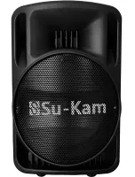 Аккумуляторная колонка караоке Su-Kam BT-100D 500W USB AUX SD портативная акустическая Bluetooth система с беспроводным микрофоном 12V/220V Черная