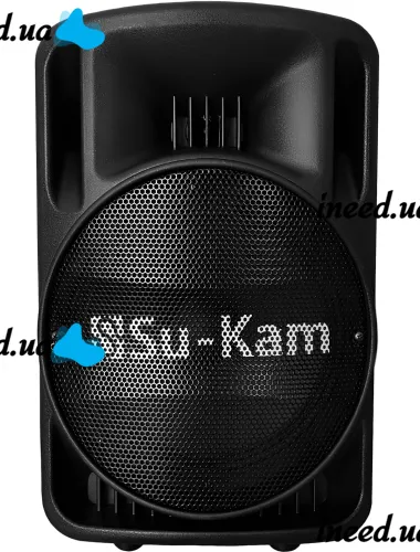 Аккумуляторная колонка караоке Su-Kam BT-100D 500W USB AUX SD портативная акустическая Bluetooth система с беспроводным микрофоном 12V/220V Черная