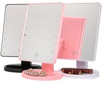 Косметичне сенсорне дзеркало для макіяжу Magic MakeUp Mirror обертається на 180 настільне дзеркало на підставці з підсвічуванням 22 LED USB Чорне