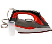 Electric Steam Iron Domotec MS-2202 with Water Tank 2200W Teflon Sole with Steam and Dry Ironing Mode for Clothes MS2202 Red