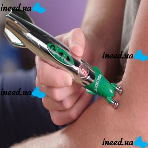 Масажна ручка з 3 насадками головками для терапії Rocket Pain Relief Pen 3 в 1 імпульсний ручний акупунктурний масажер для зняття болю всього тіла
