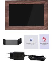 Цифровая акриловая фоторамка Photo Frame Frameo 10.1" 16 ГБ с Wi-Fi сенсорным IPS экраном умная электронная рамка для фото видео с часами Коричневая