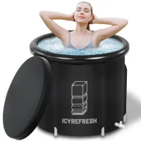 Надувная бочка для моржевания Ice Bath Spa BF-300 300 л круглая каркасная ванна для ледяной терапии и восстановления, купель для холодных ванн