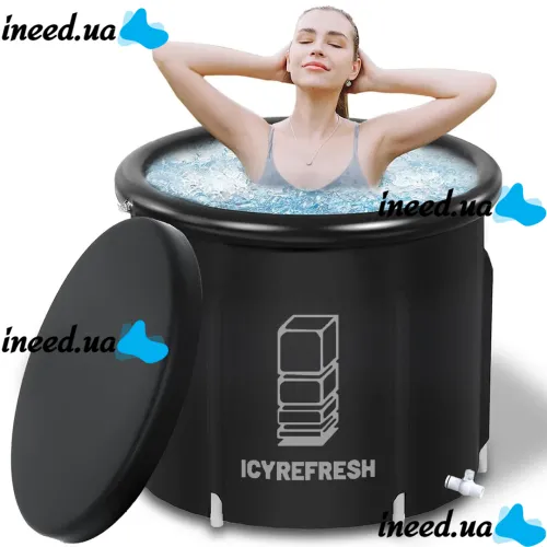 Надувная бочка для моржевания Ice Bath Spa BF-300 300 л круглая каркасная ванна для ледяной терапии и восстановления, купель для холодных ванн