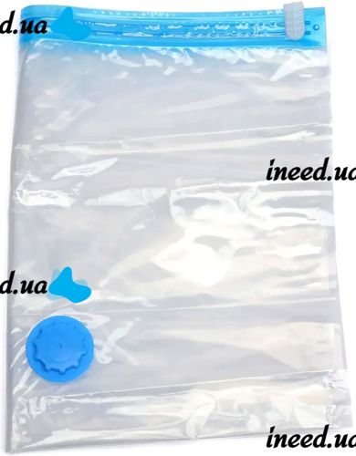 Vacuum bags 80x120 cm for compact storage with a vacuum cleaner valve, reusable transparent bags for packing clothes