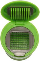 Ручной пресс измельчитель чеснока Garlic Chopper кухонная чеснокодавка для мелких продуктов, чесночница со съемным контейнером и насадками Зеленая