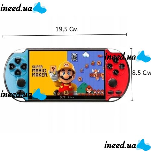 Карманная игровая 16-bit приставка PSP X7 Plus 5.1" дюймов 8GB MP5, Портативная беспроводная приставка с 200 встроенными ретро играми и ТВ выход