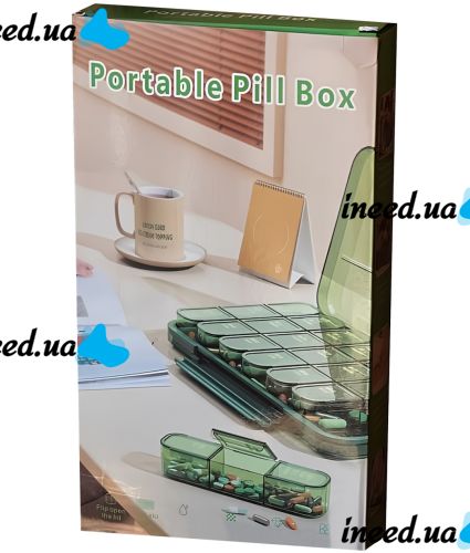 Органайзер для таблеток Portable Pill Box MSK-3516 на 21 ячейку, карманный контейнер для хранения лекарств на 7 дней, таблетница диспенсер на неделю