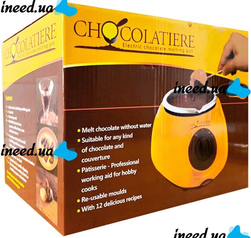 Набор для шоколадного фондю Chocolatiere 250 мл электрический станок фондюшница для плавления горячего шоколада, кухонный комплект с формами
